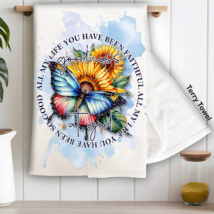 Goodness of God Butterfly Spiritual Kitchen Terry Towel