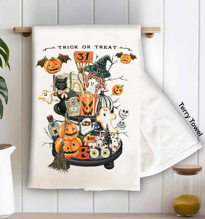 Halloween Trick or Treat 2 Tier Tray  Terry Towel