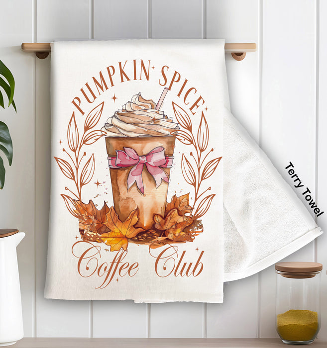 Autumn Fall Pumpkin Spice Club Terry Towel
