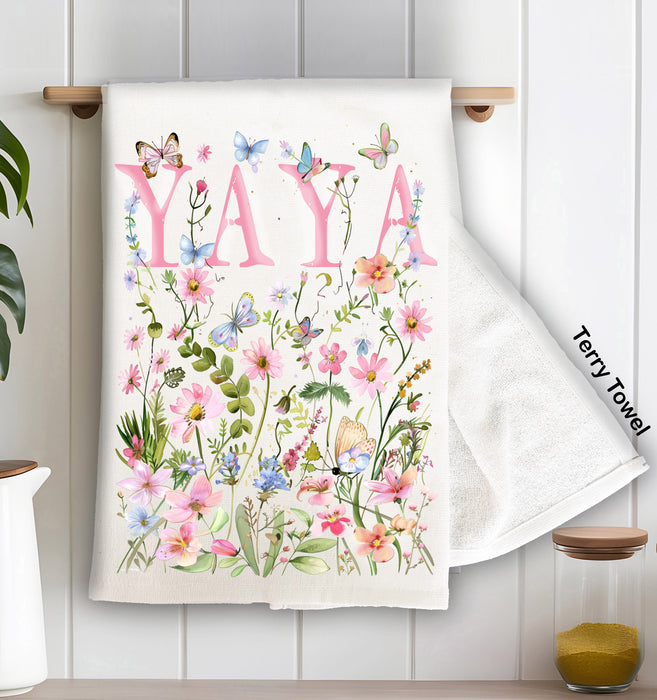 Mother's Day Wild Flowers YAYA Kitchen Terry Towel