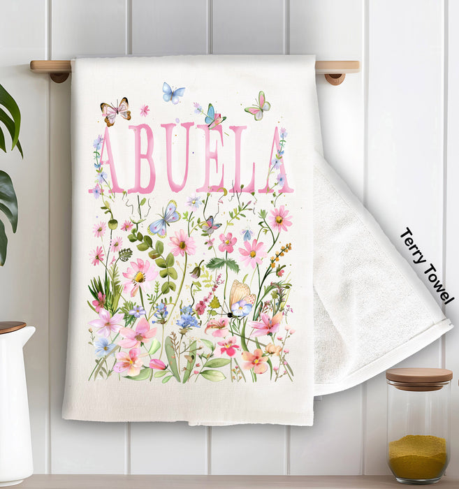 Mother's Day Wild Flowers Abuela Kitchen Terry Towel