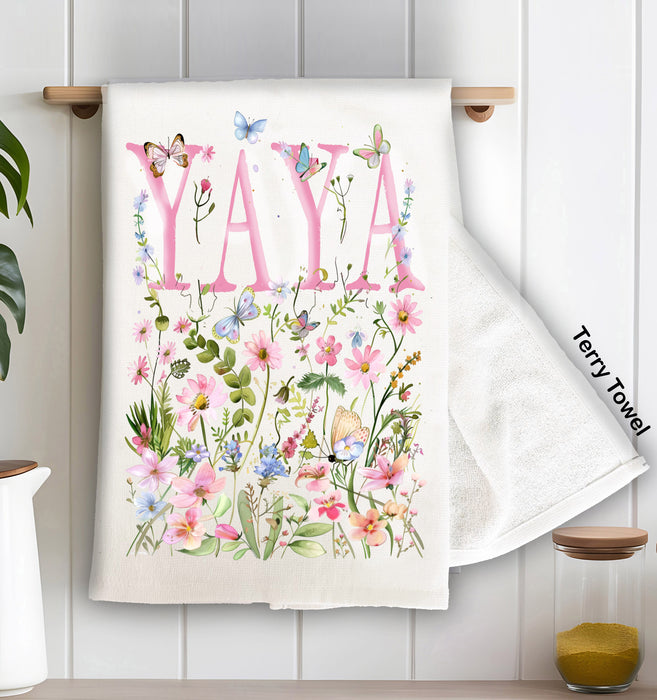 Mother's Day Wild Flowers  YaYa Kitchen Terry Towel