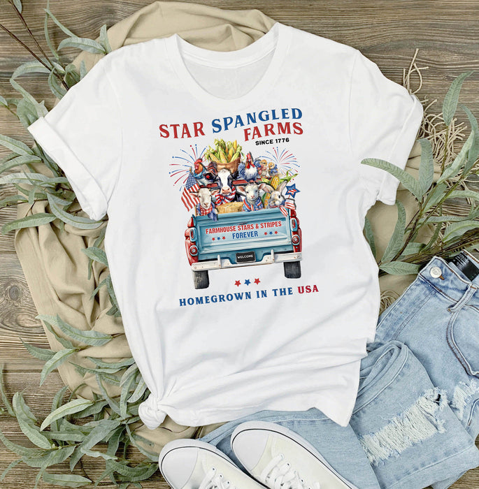 Country 4th of July Patriotic Farm Animals T-Shirt