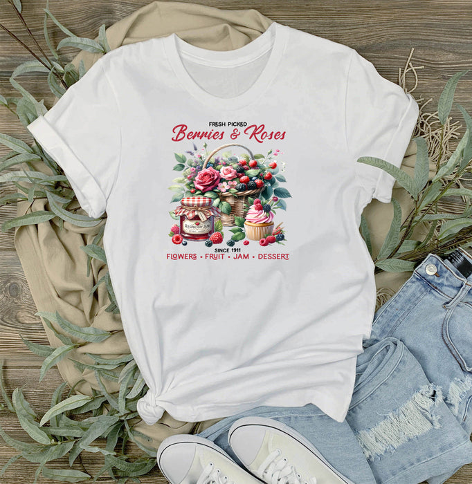 Berries and Roses Farmhouse T-Shirt