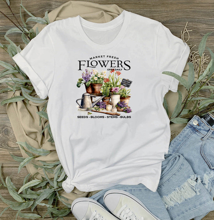Market Fresh Garden Flowers T-Shirt