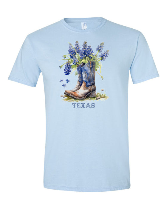 Bluebonnet  Cowboy Boots Texas T-Shirt