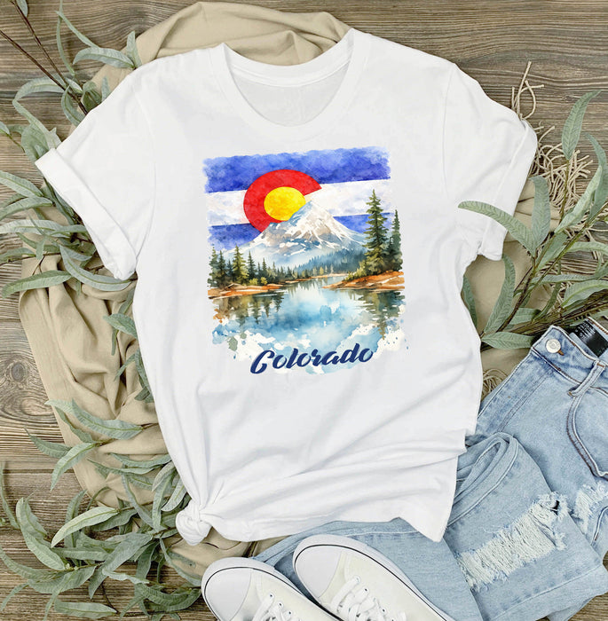 Colorado Mountain Scene State Flag T-Shirt