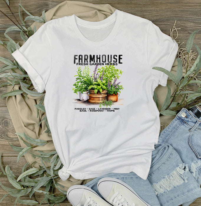 Farmhouse Fresh Herbs Basil, Thyme T-Shirt