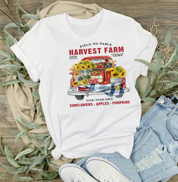 Autumn Fall Harvest Farms Red T-Shirt