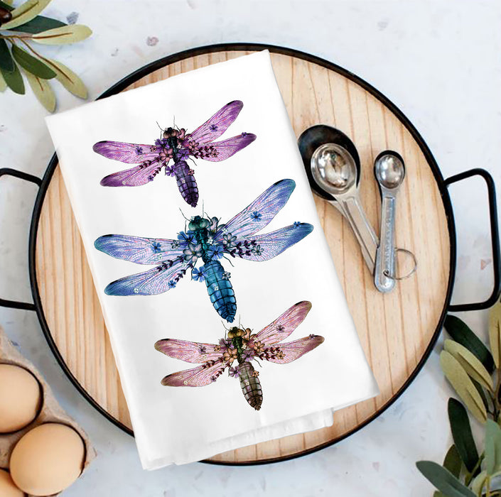 Vintage Dragonflies Insect Tea Towel