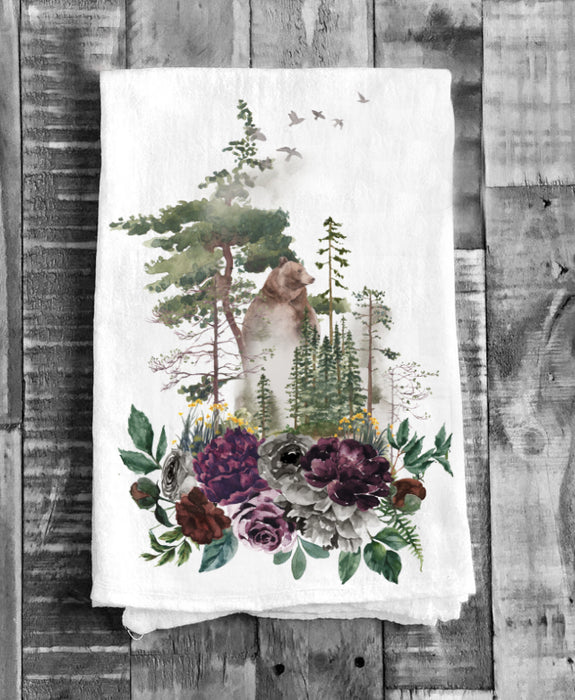 Bear Forest Trees Nature Cotton Tea Towels