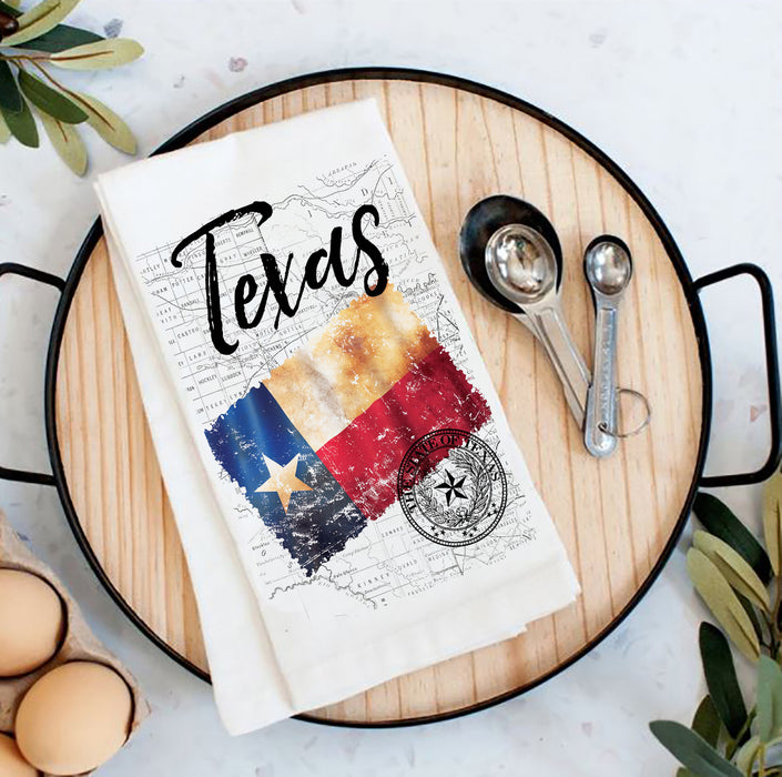 Texas State Flag Souvenir  Flour Sack Tea Towel