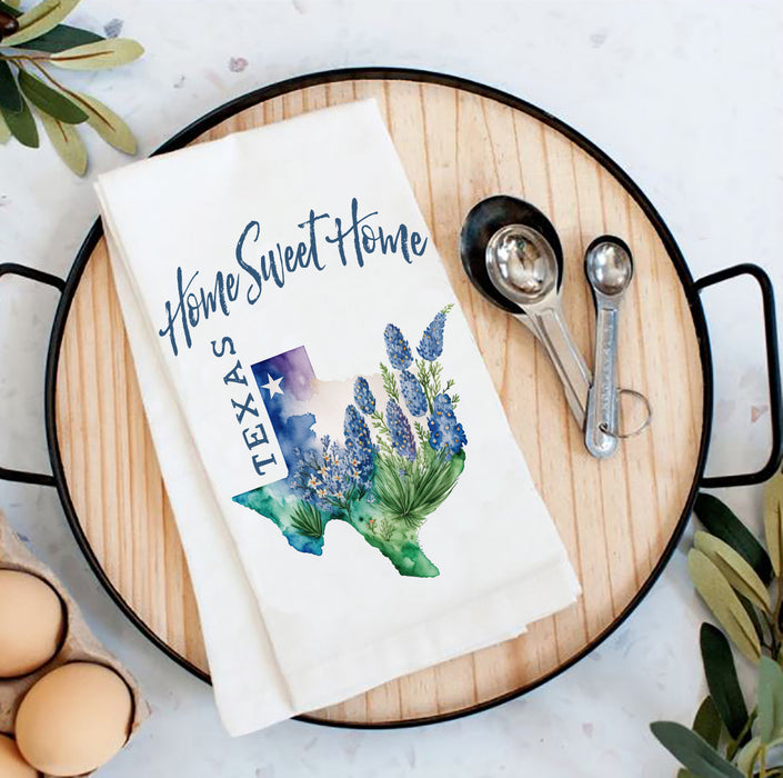 Texas Bluebonnet Home Sweet Home Tea Towels