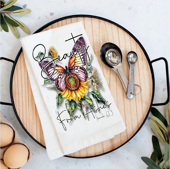 Beauty from Ashes Butterfly Spiritual Tea Towel