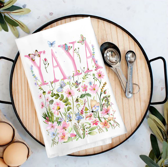 Mother's Day Wild Flowers YAYA Tea Towel
