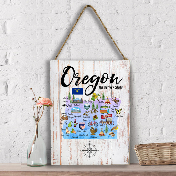 Oregon State Map Wall Decor