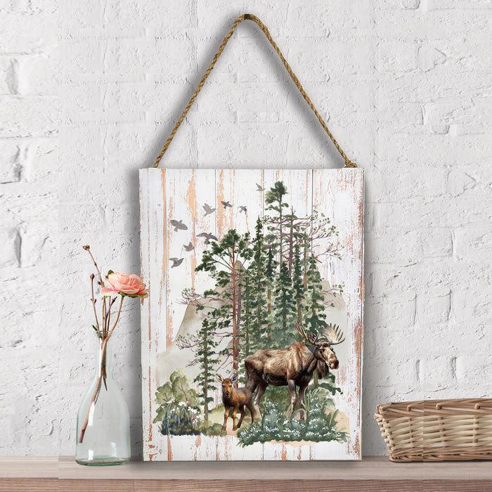 Moose in Forest Wall Decor