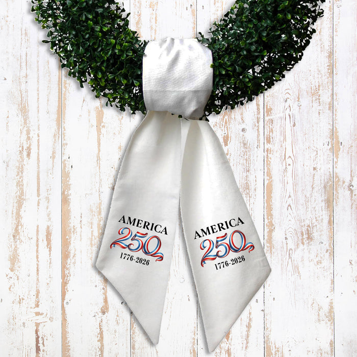 Patriotic Red White Blue 250 Anniversary Wreath Sash