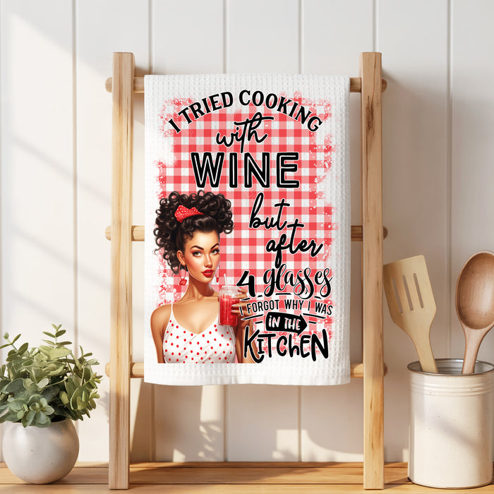 I Tried Cooking with Wine Waffle Weave Towel