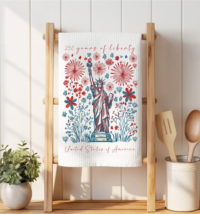 Patriotic Liberty 250 Anniversary America Waffle Weave Towel