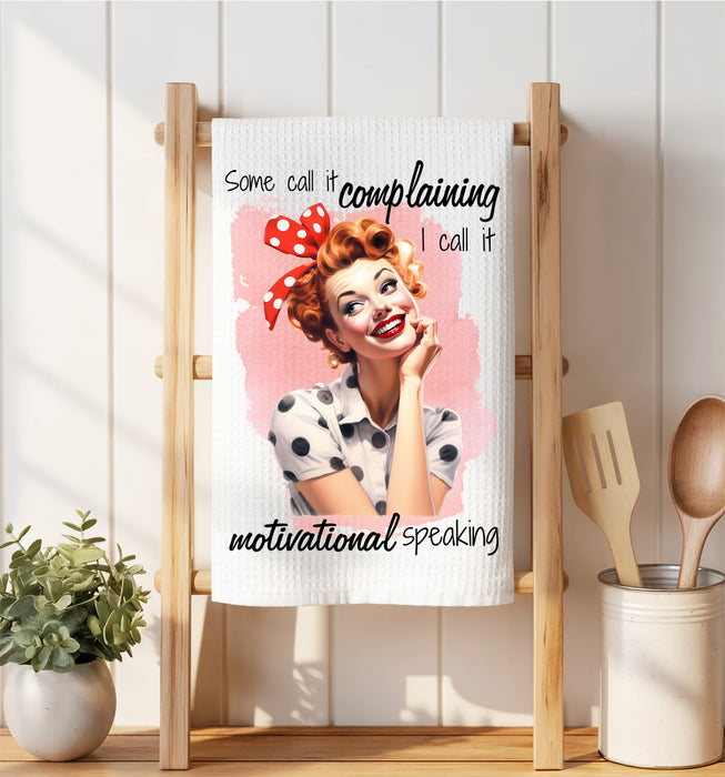 Complaining Motivational Funny Waffle Weave Towel