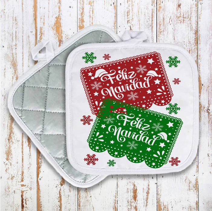 Feliz Navidad Mexican Christmas Pot Holder Oven Mitt