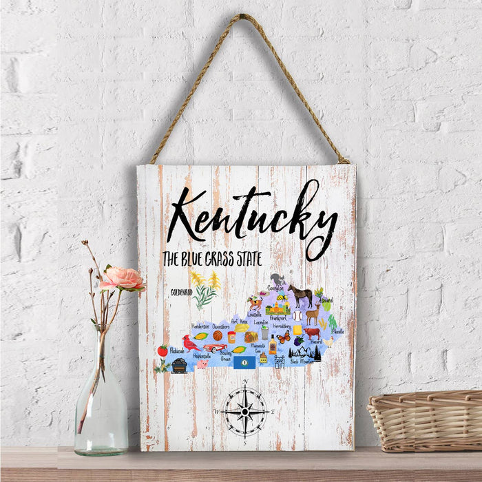 Kentucky State Map Souvenir Wall Decor