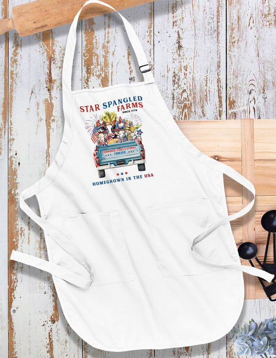 Country 4th of July Patriotic Farm Animals Apron