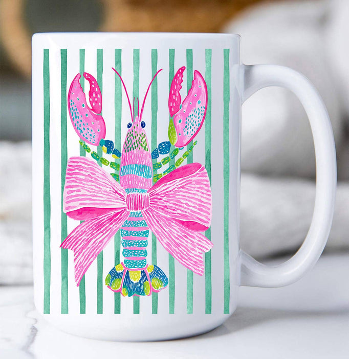 Coastal Colorful Lobster Bow Coffee Mug