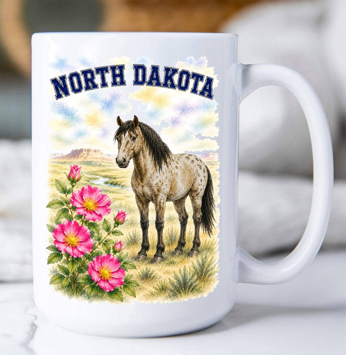 North Dakota State Bird and Animal Coffee Mug