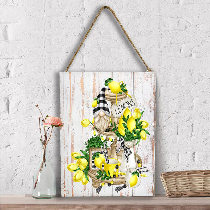 Gnome and Lemons 2 Tier Tray  Wall Decor