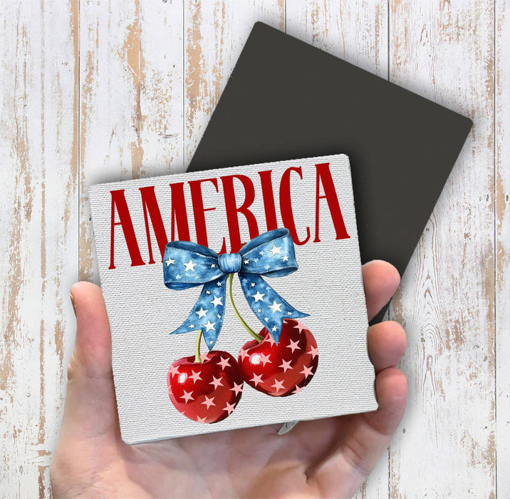 Patriotic Cherry America Magnet Fridge