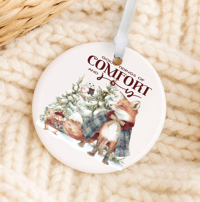 Christmas Good Tidings Snow Fox Ornament