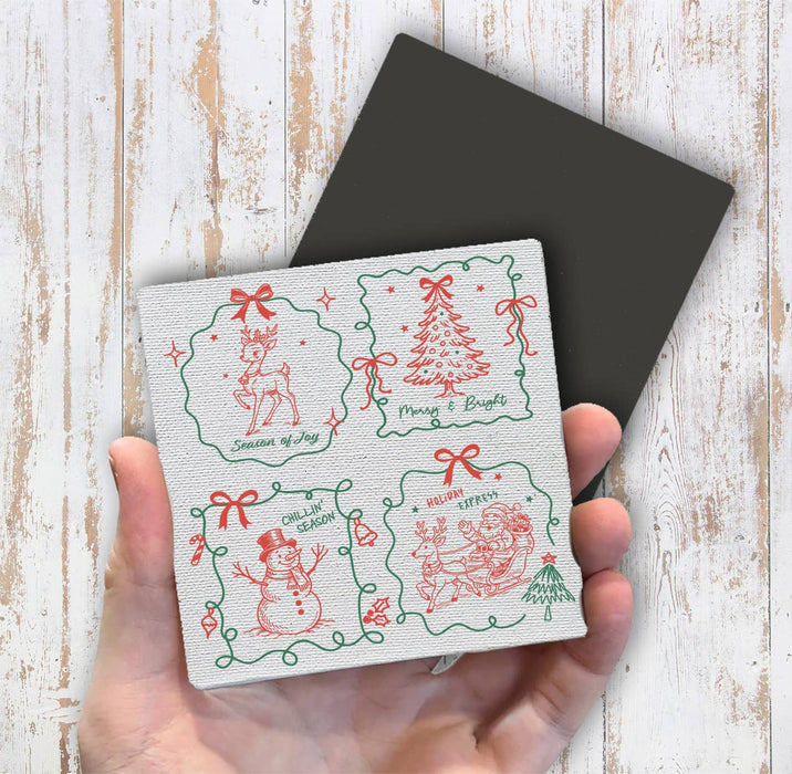 Christmas Hand-Drawn Doodle Magnet Fridge