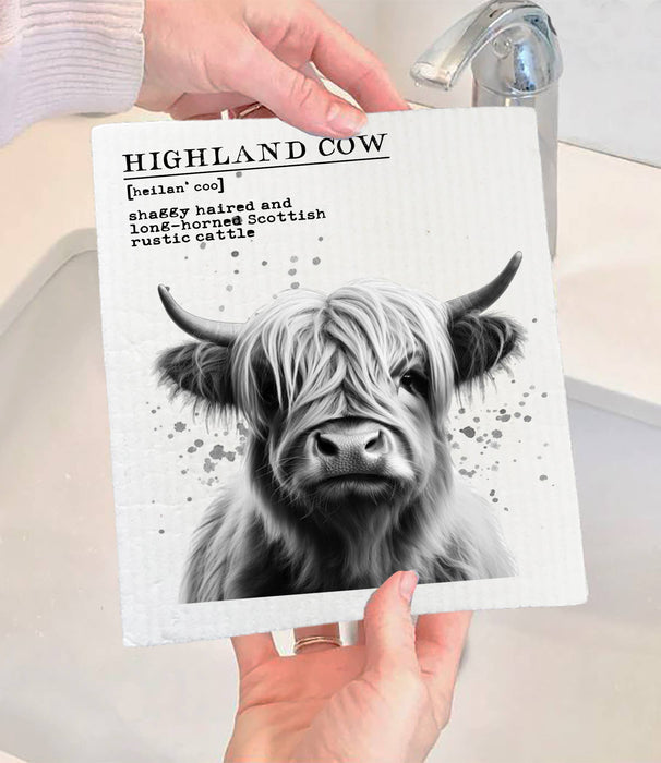 Highland Cow Definition Farm SWEDISH DISH CLOTH