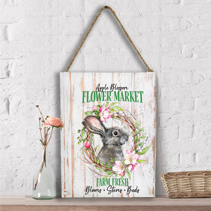 Flower Market Bunny Spring Wall Decor