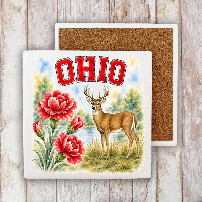 Ohio State Bird and Animal Stone Coaster