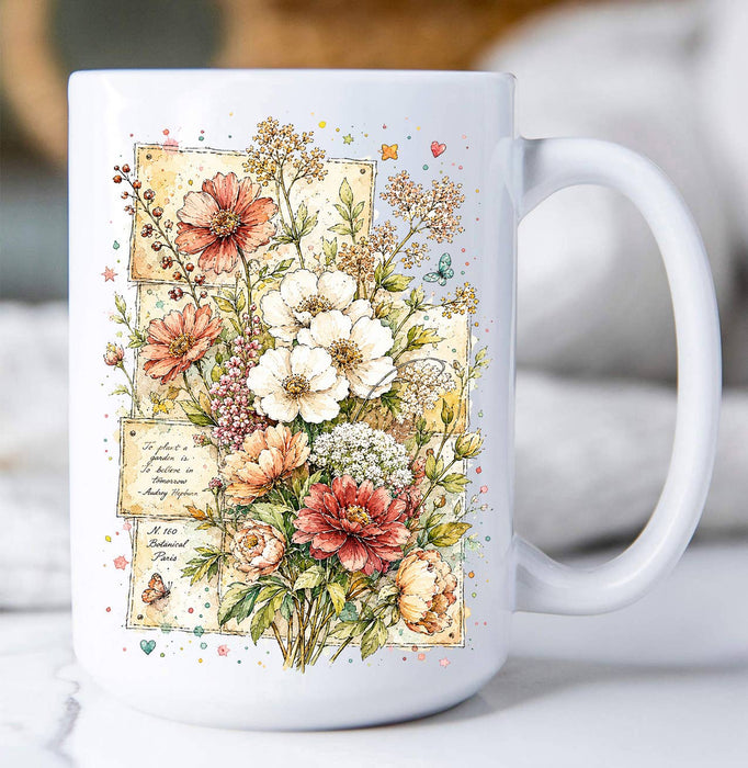 Vintage Spring Wild Flowers Coffee Mug