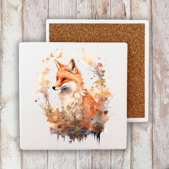 Red Fox Animal Hunting Stone Coaster