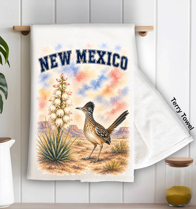 New Mexico State Bird and Animal Kitchen Terry Towel