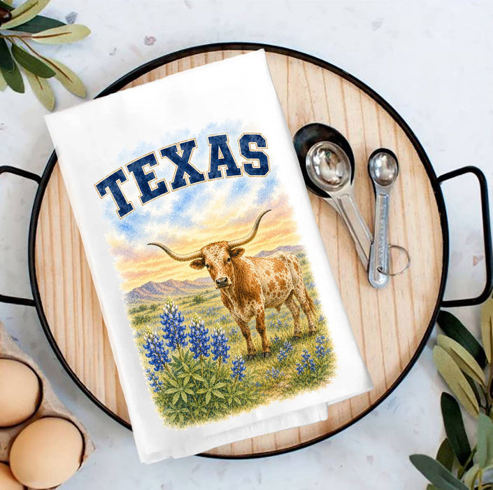 Texas State Bird and Animal Tea Towel