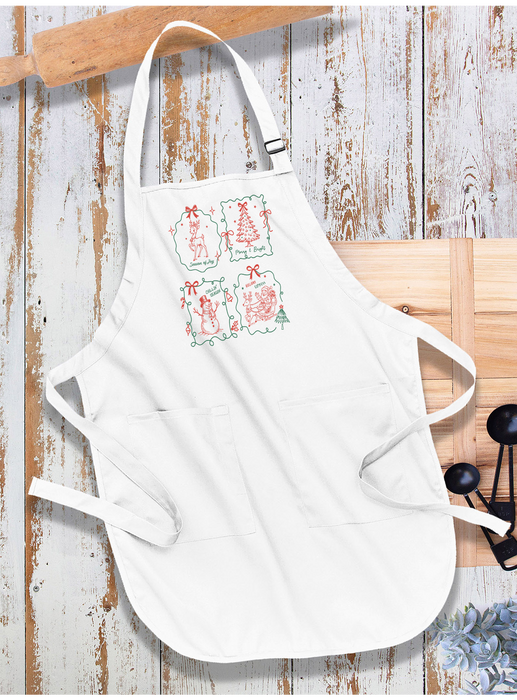 Christmas Hand-Drawn Doodle Apron
