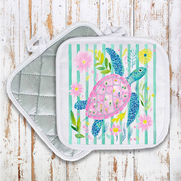 Coastal Sea Turtle Pastel Colors Pot Holder