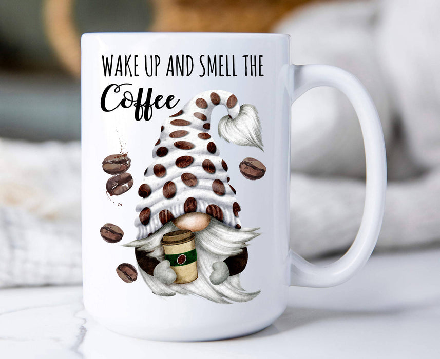 Gnome Wake Up and Smell The Coffee Coffee Mug