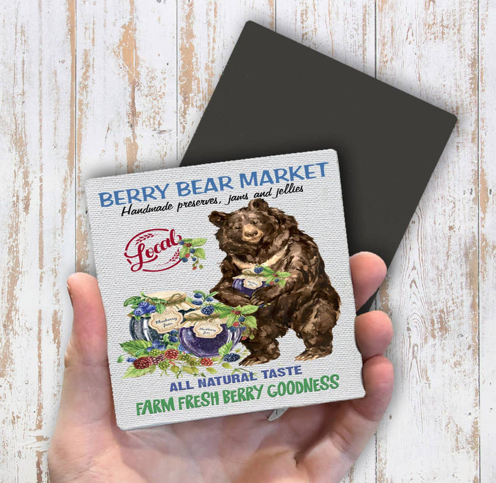 Berry bear Market Jams and Jellies Magnet Fridge