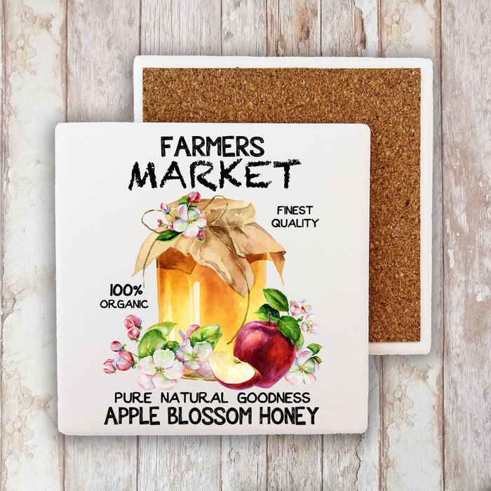 Farmers Market Pure Goodness Honey  Stone Coaster