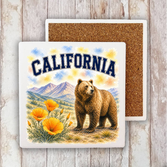 California State Bird and Animal Stone Coaster