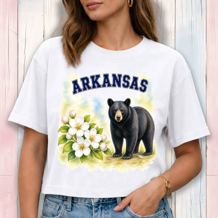 Arkansas State Bird and Animal Cropped T-Shirt