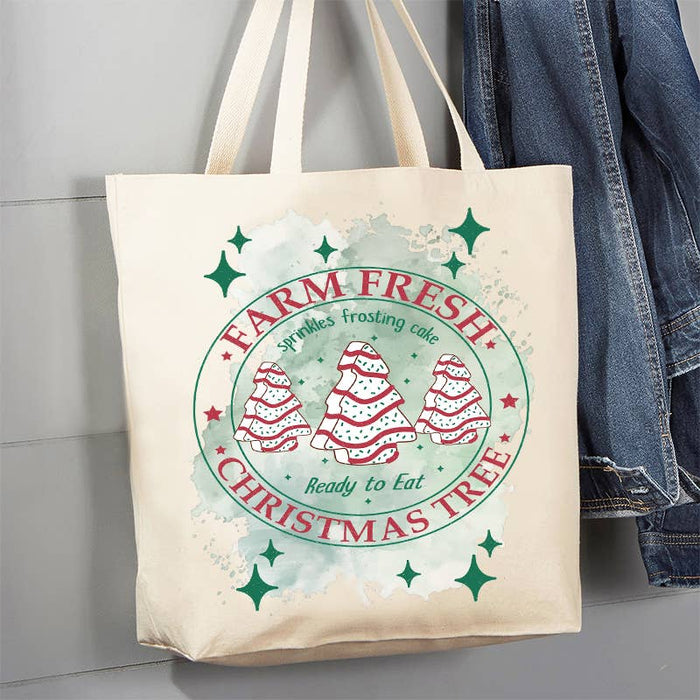Christmas Farm Fresh Tree Cakes Canvas Tote Bag