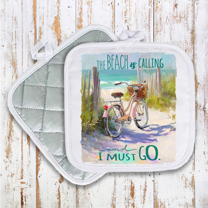 The Beach is Calling Bicycle Pot Holder